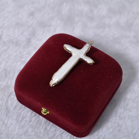 Large Cross Pearl Pendant - House Of Pearls